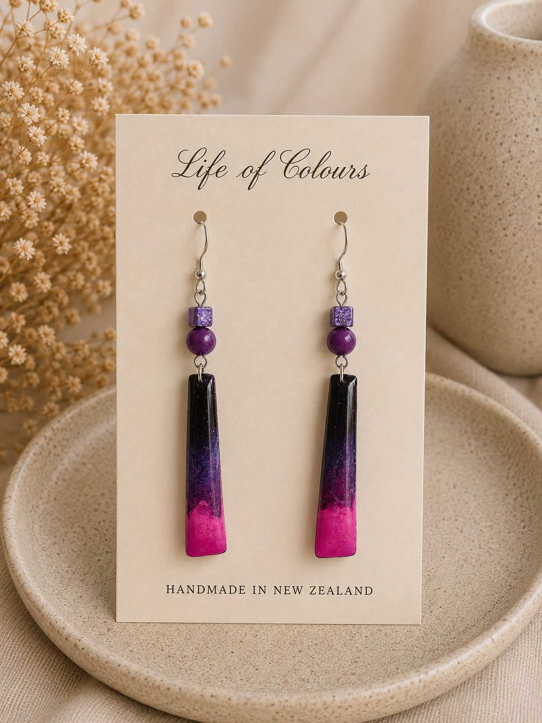 Plum and Petal Earrings
