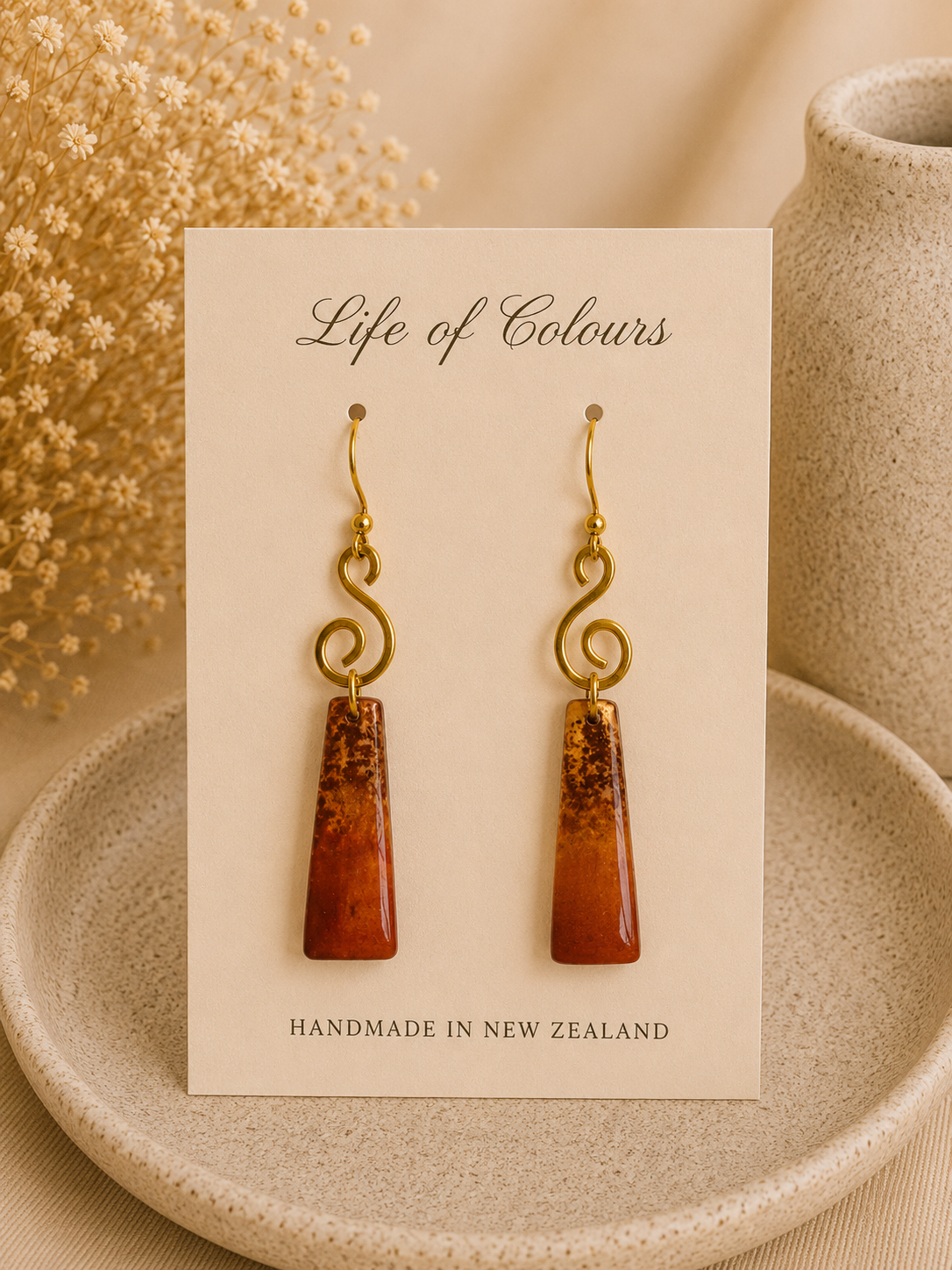 Copper Earth Earrings