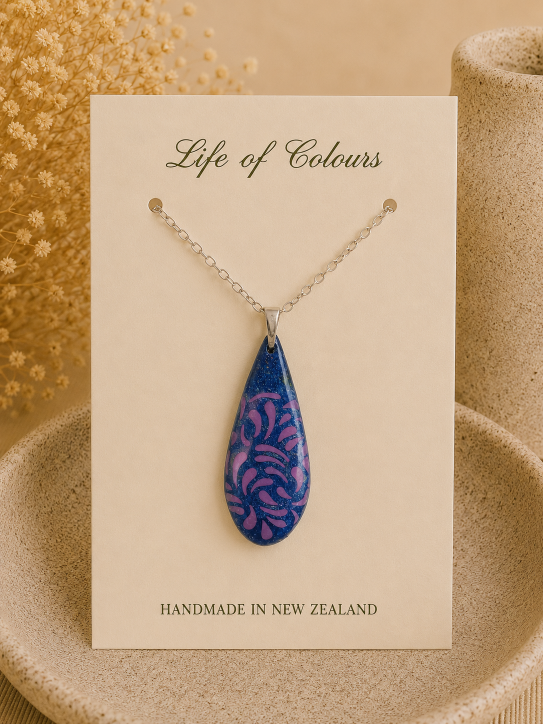 Purple Blossom Reversible Necklace