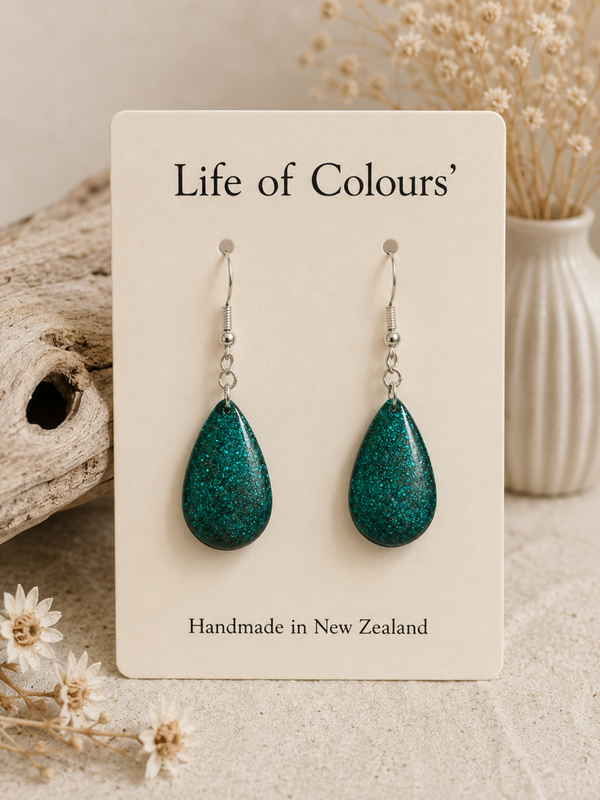 Teal Ocean Shimmer Earrings