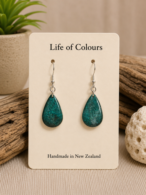 Crystal Teal Earrings