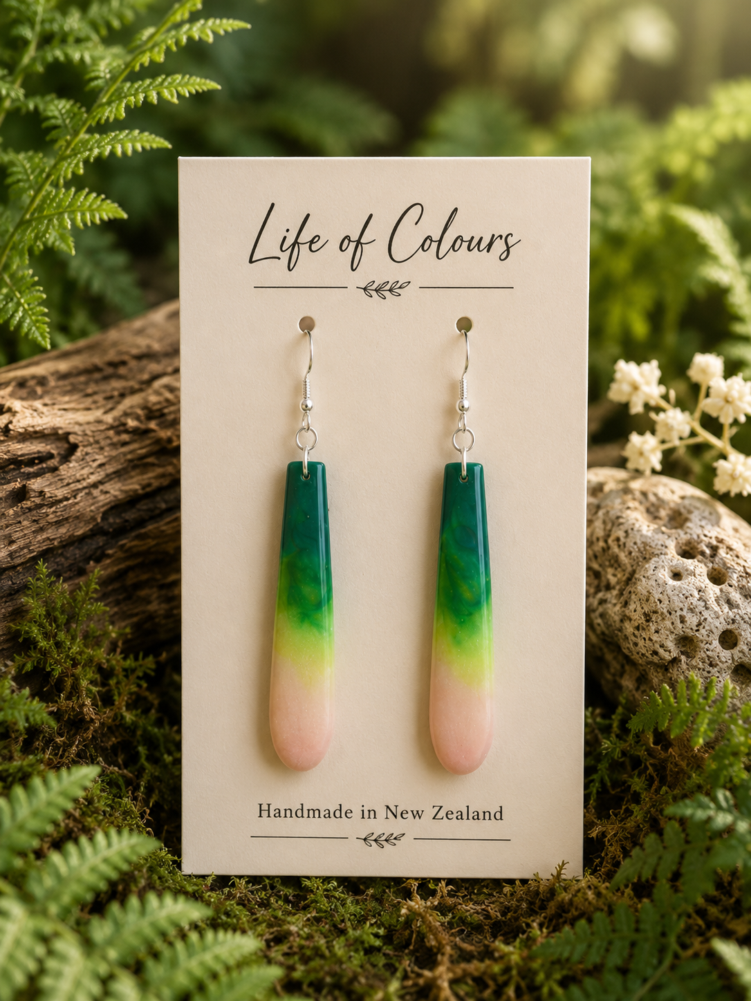 Moss Green Pearlescent Earrings