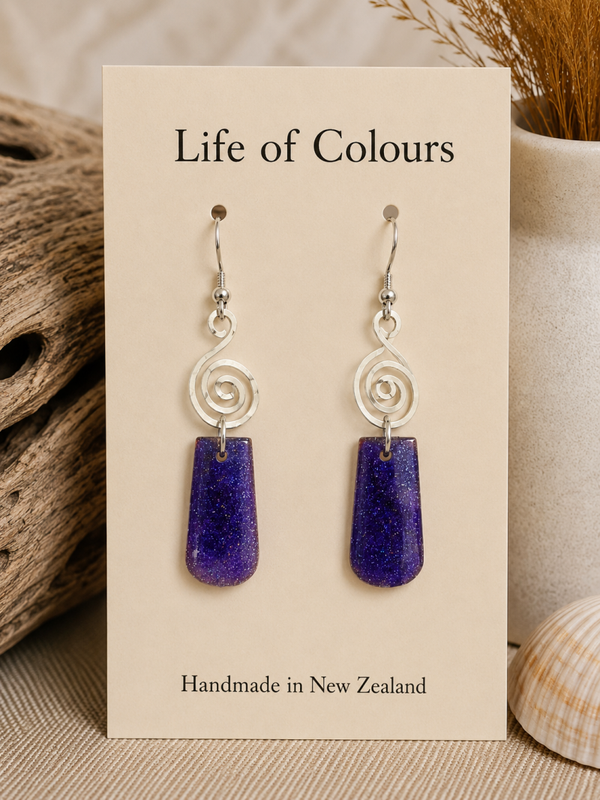 Lavender Galaxy Earrings