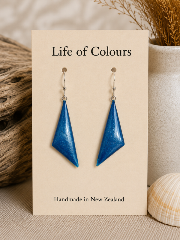 Cerulean Blue Earrings Reversible