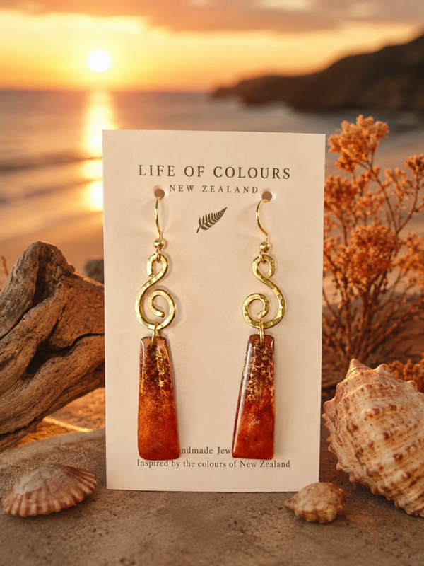 Copper Earth Earrings