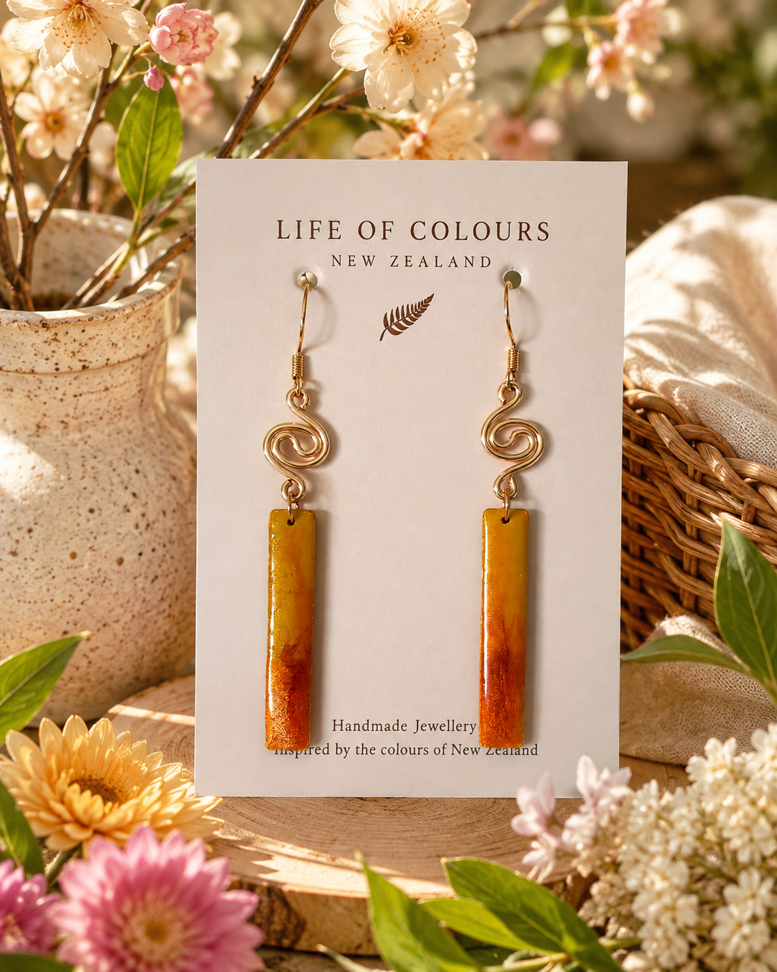Golden Flame Earrings