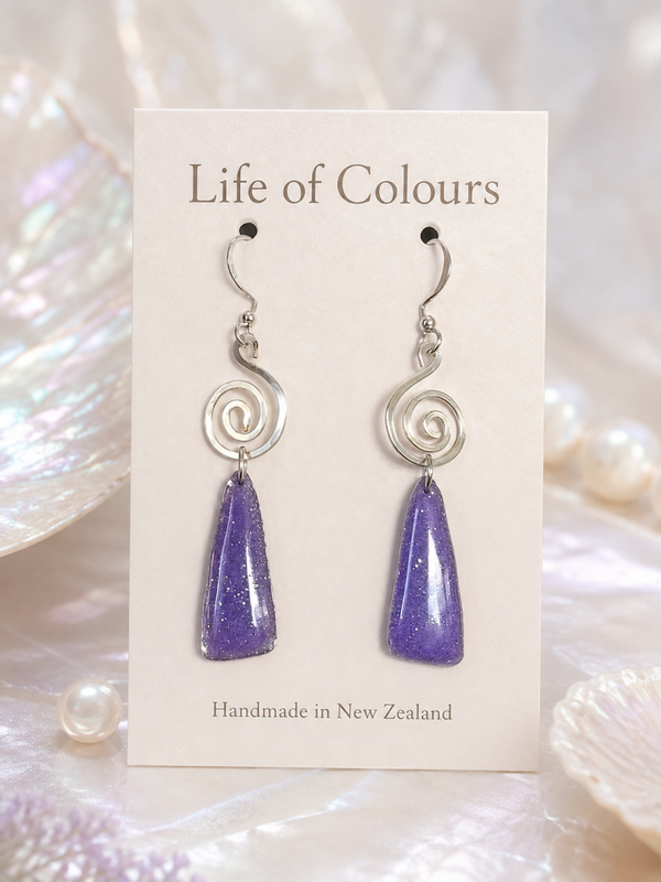 Purple Iris Earrings