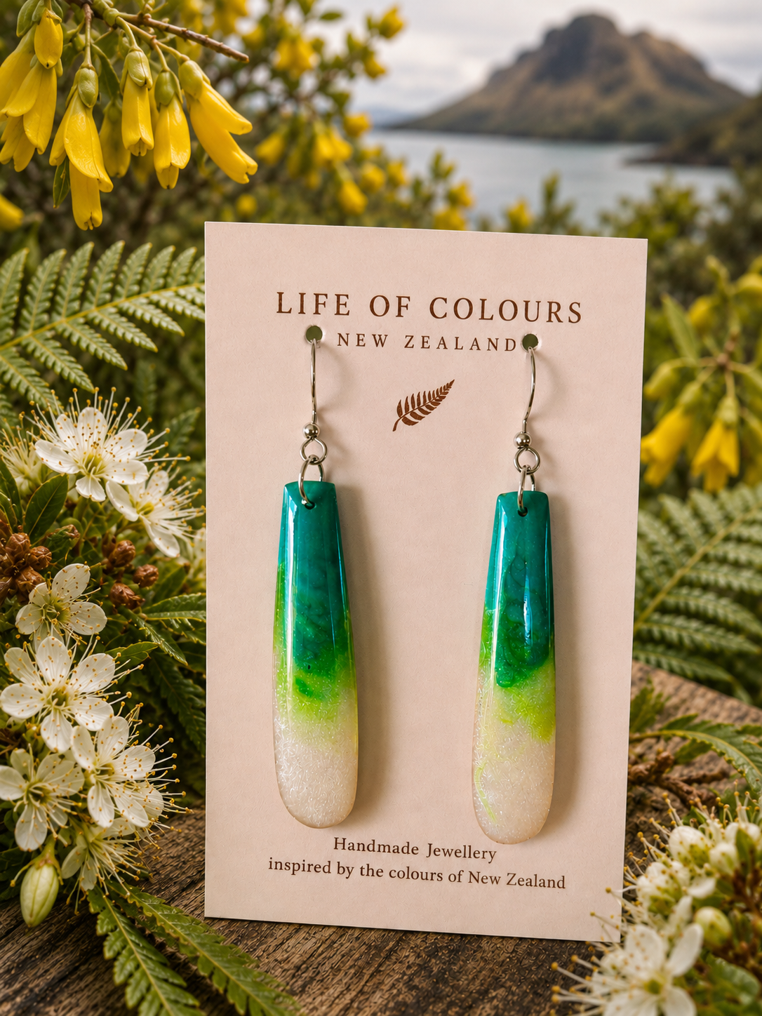 Moss Green Pearlescent Earrings