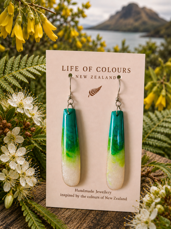 Moss Green Pearlescent Earrings