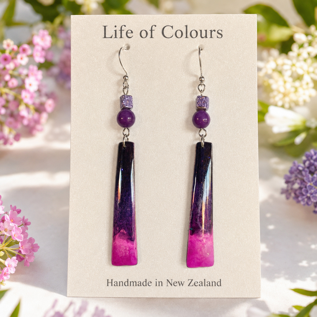 Plum and Petal Earrings