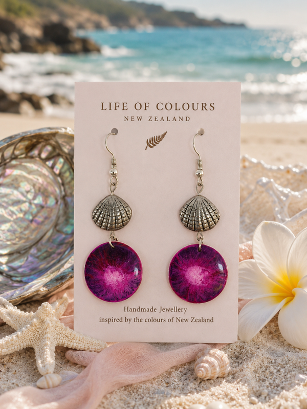 Purple Coral Earrings