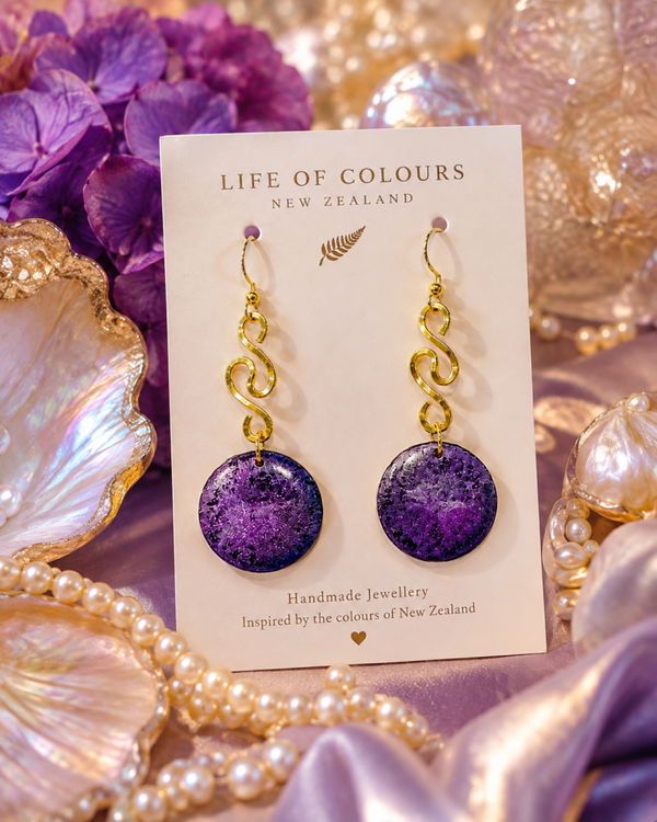Purple Iris Earrings