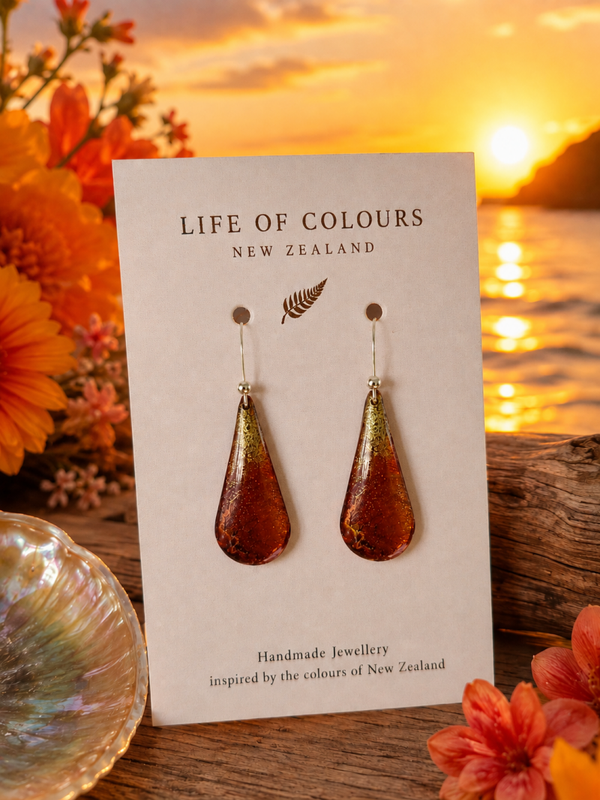 Red Oxide Glow Earrings