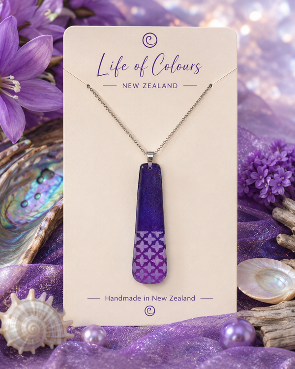 Starlit Amethyst Necklace 925 Silver - Reversible