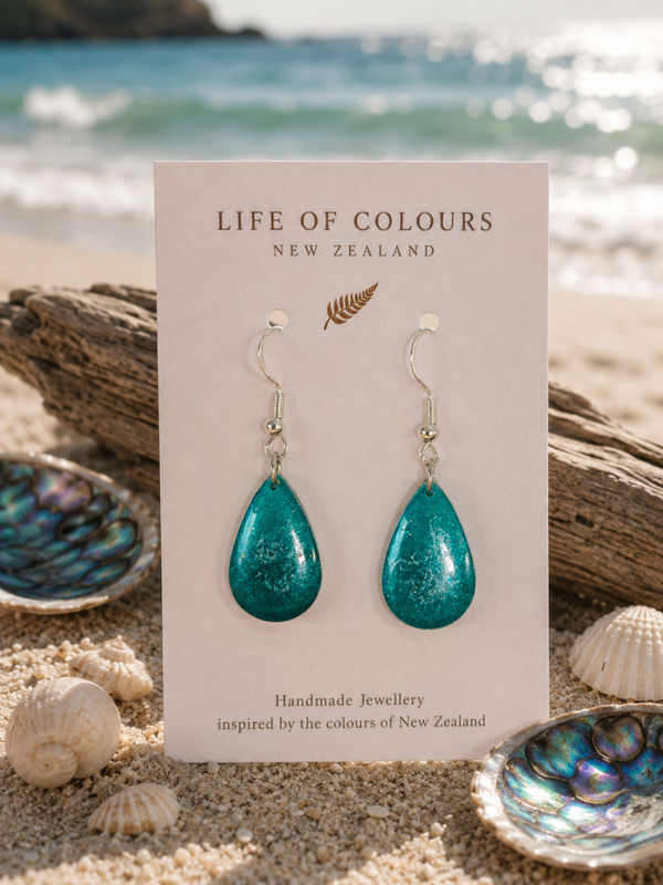 Teal Ocean Shimmer Earrings