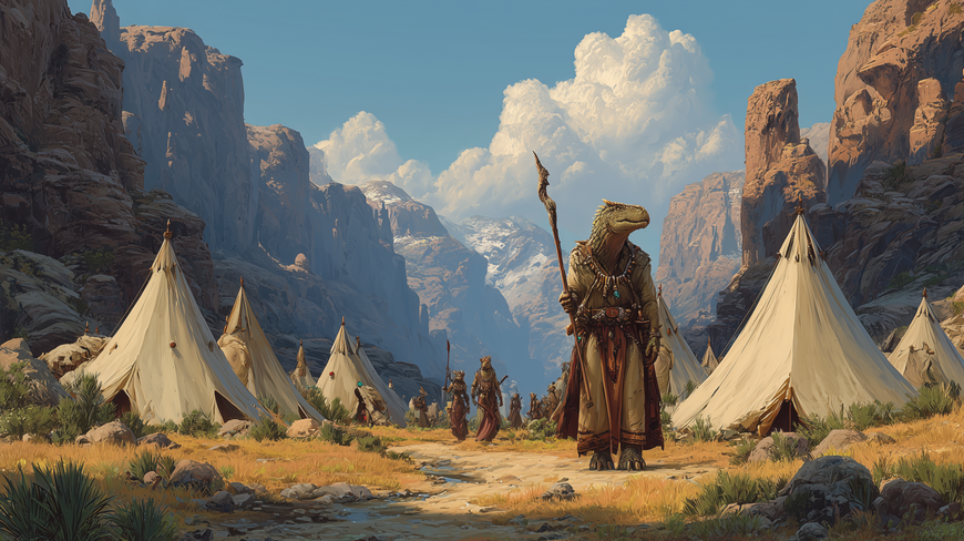 Silas lo llevó a su asentamiento, un lugar que no aparecía en ningún mapa, y tras un viaje febril, el frío desapareció. Emergieron en lo profundo de un valle rocoso, flanqueado por montañas imponentes que arañaban un cielo de un azul más oscuro.