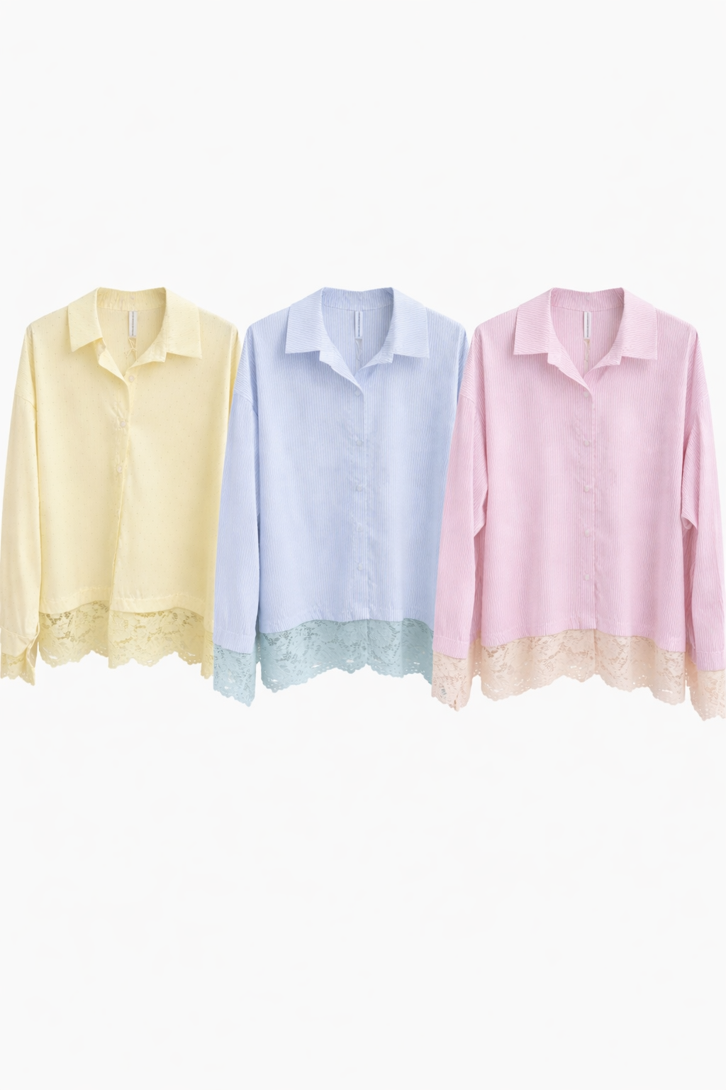 Glitter blouse met kant.