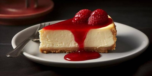 Cake - NEW YORK CHEESECAKE WITH STRAWBERRY SAUCE