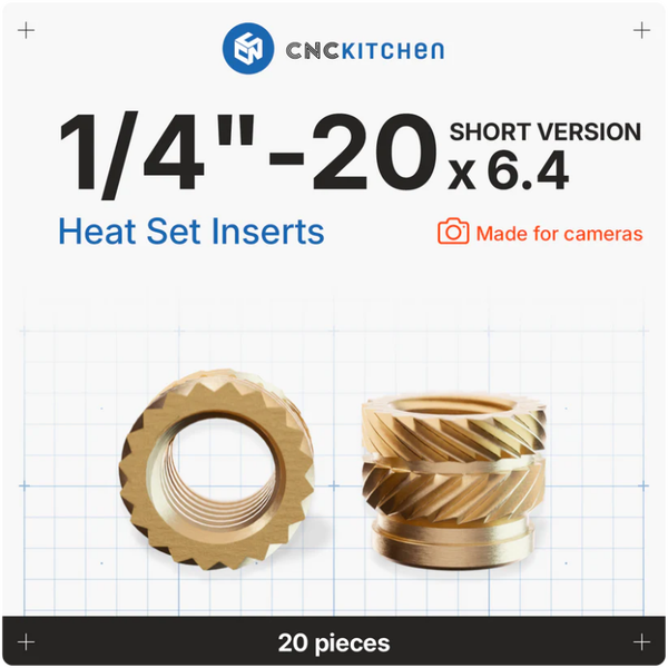 1/4"-20 Threaded Insert (Camera Thread) x 20 pieces