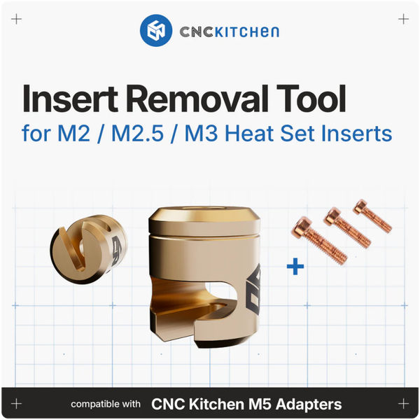 Threaded  Insert Removal Tool V2 for M2, M2.5 & M3