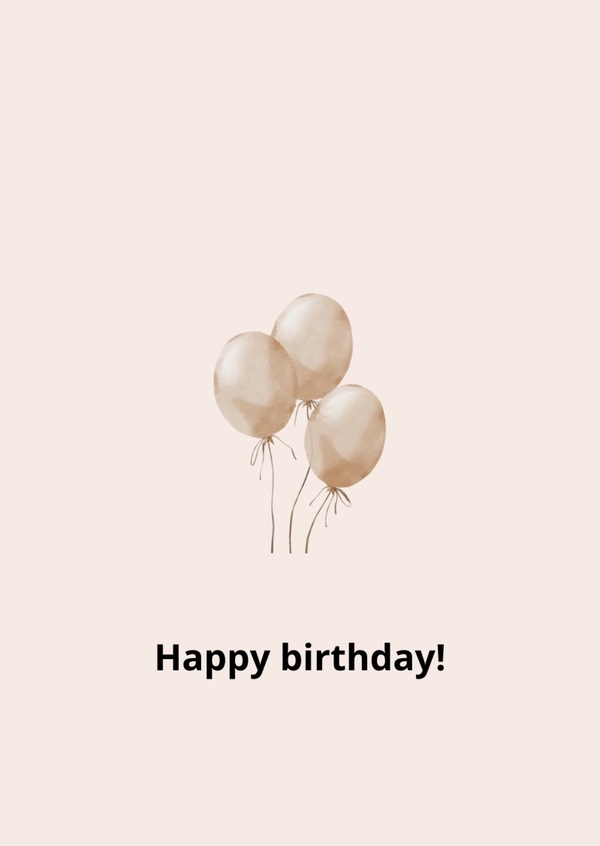 Feest - Happy birthday beige