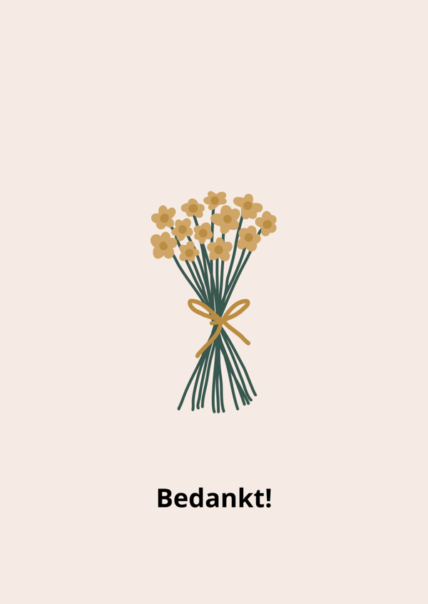 Ziekte - Beterschap bloemen beige