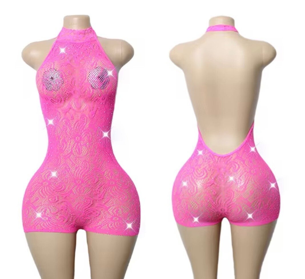 Elegant mesh onepiece