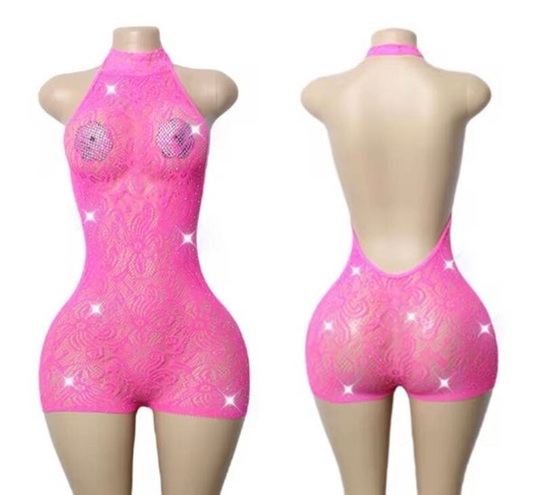 Elegant mesh onepiece