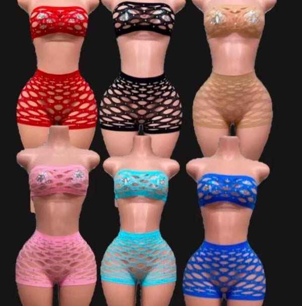 ultra-glam two-piece exotic dancewear set