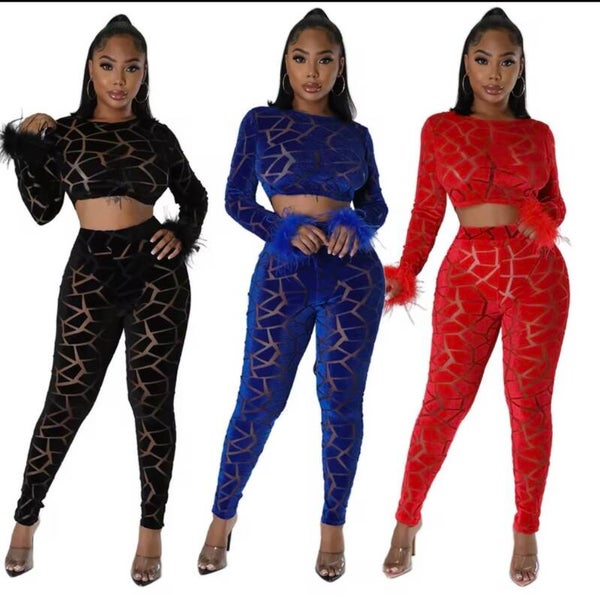 Luxury two-piece velvet lounge set