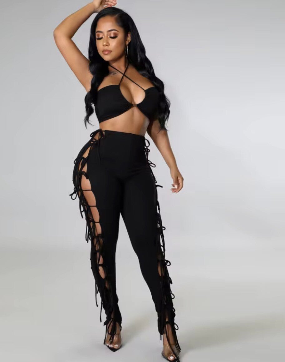 Bold Two piece Clubwear Leggings & Bikini Top Set