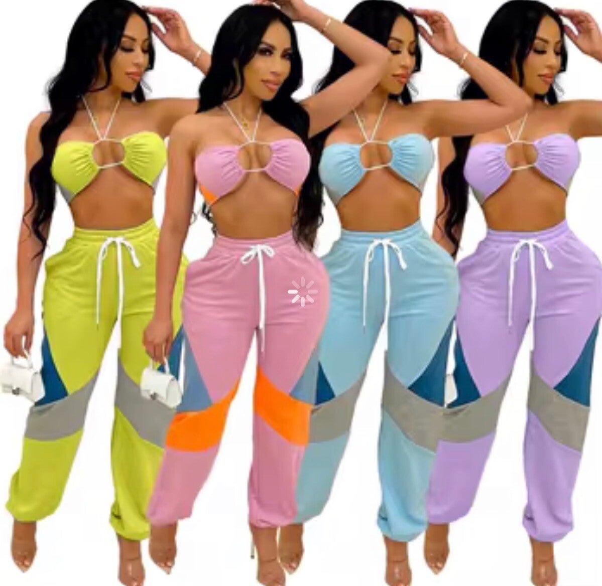 Trendy pastel two-piece lounge set