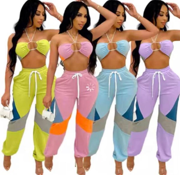 Trendy pastel two-piece lounge set