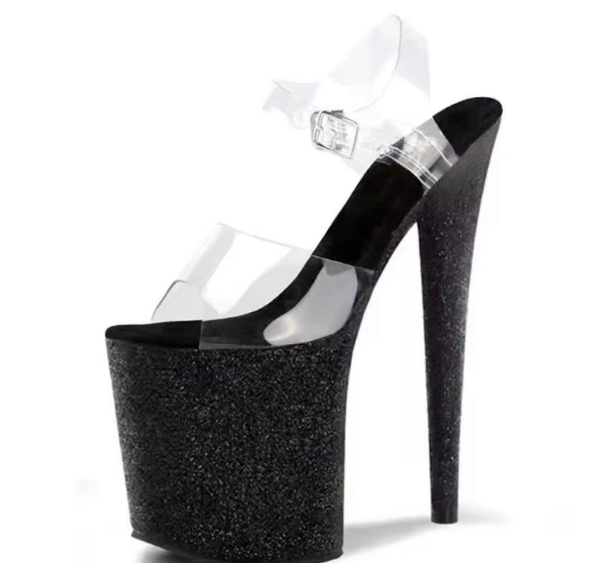 Black/ Clear platform stilettos