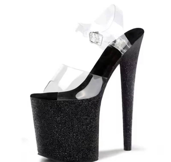 Black/ Clear platform stilettos
