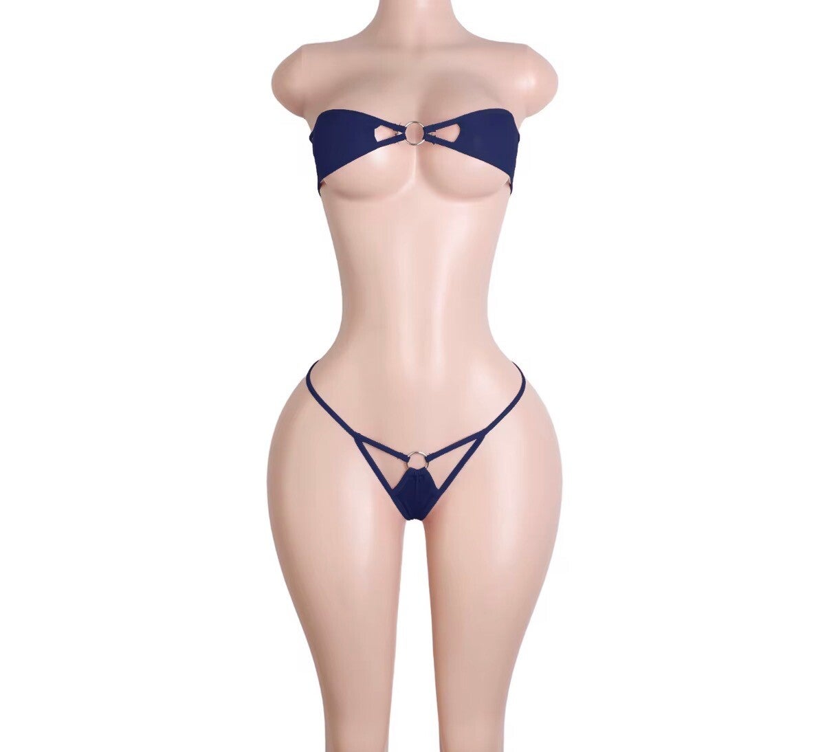 Bandeau cutout micro bikini set