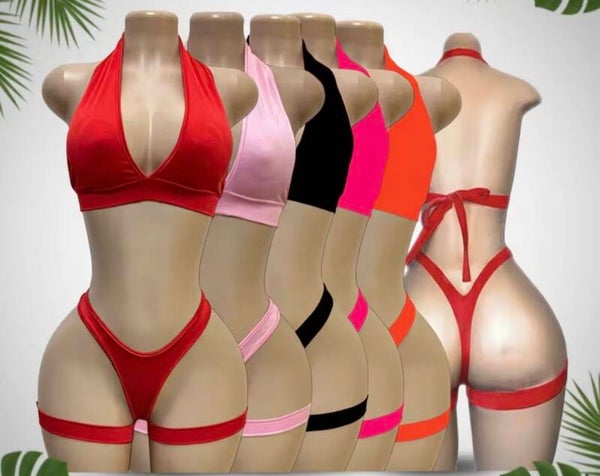 minimalist halter two-piece set