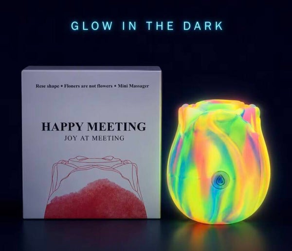 Glow-in-the-Dark Rainbow Rose Mini Personal Massager | Rechargeable USB Adult Massager