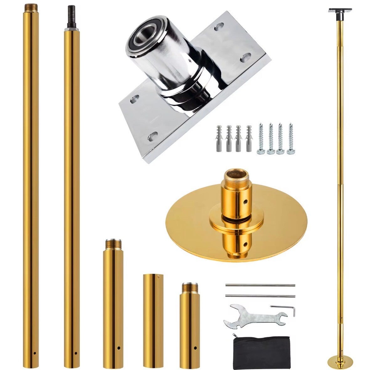 Gold stripper pole