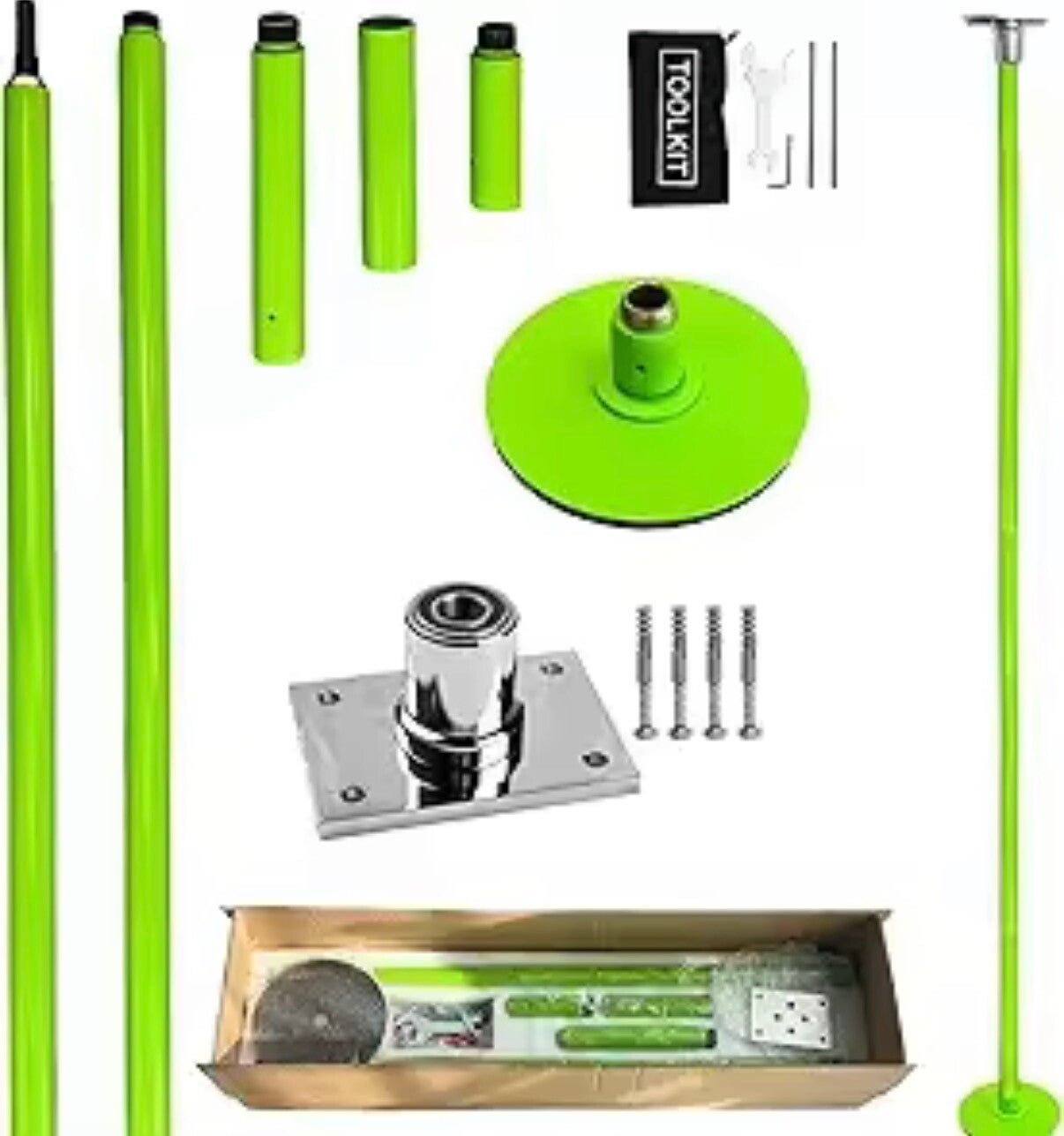 Neon green dancer pole