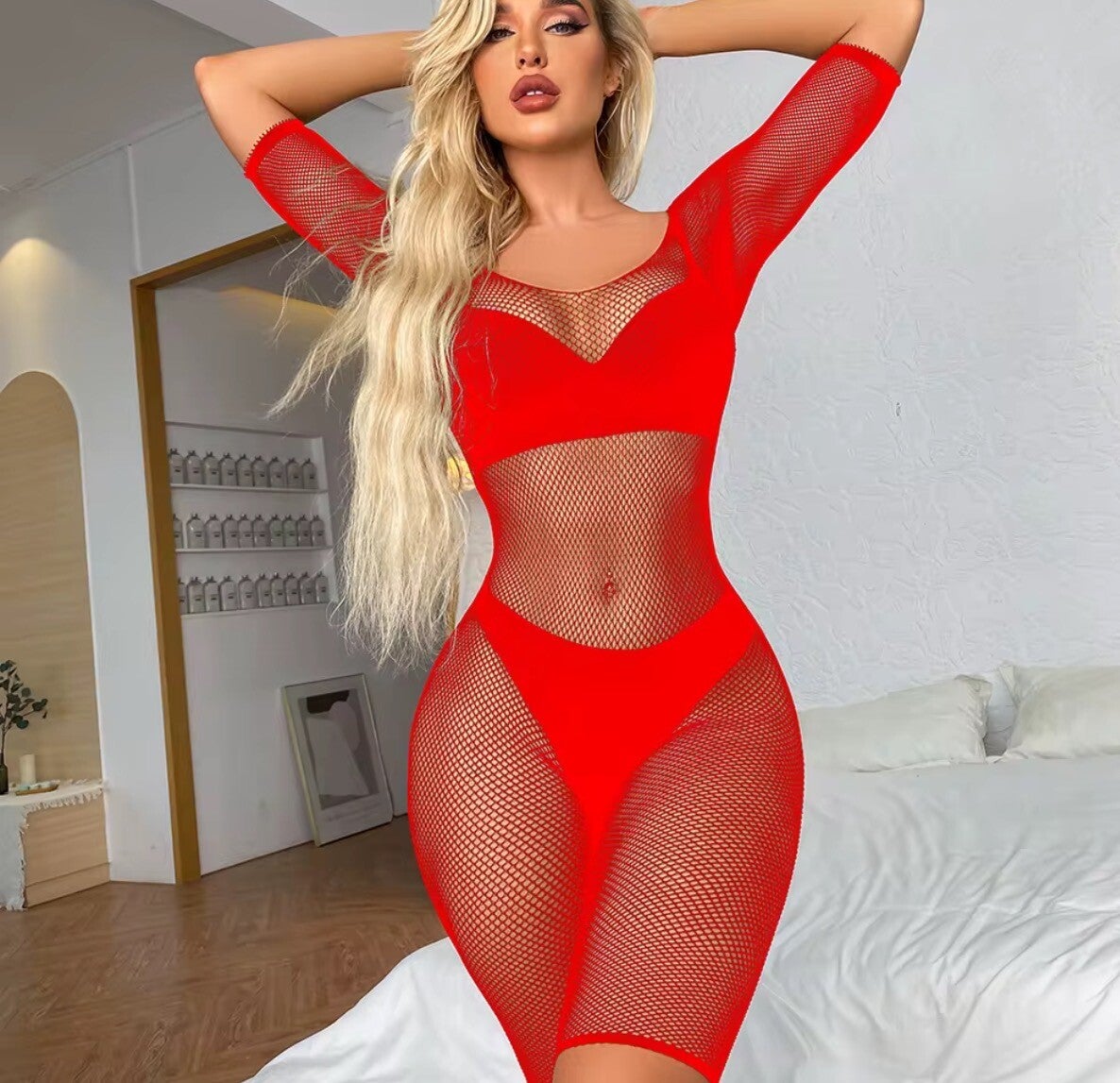 Scarlet Siren Fishnet Romper