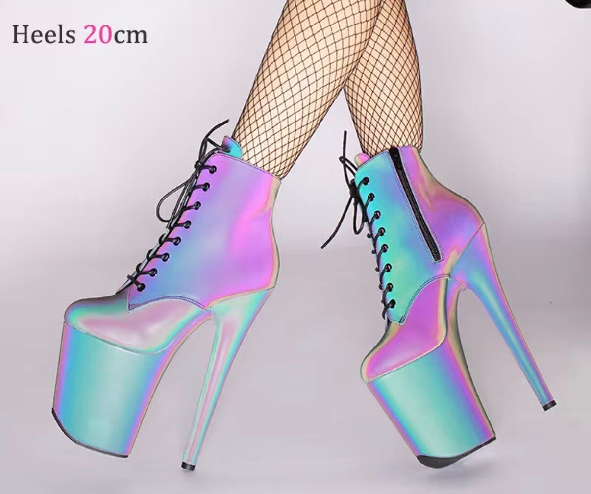 ✨ Midnight Mirage™ Holographic Platform Boots