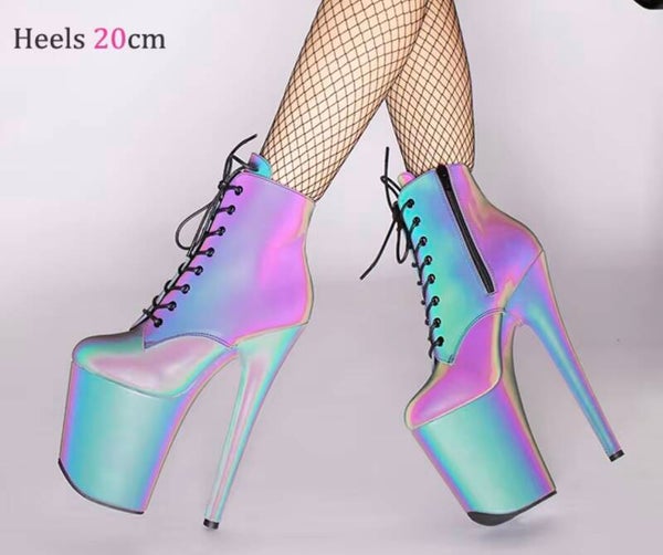 ✨ Midnight Mirage™ Holographic Platform Boots