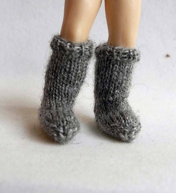 Kinder kniekousen grijs - Childrens knee heights grey