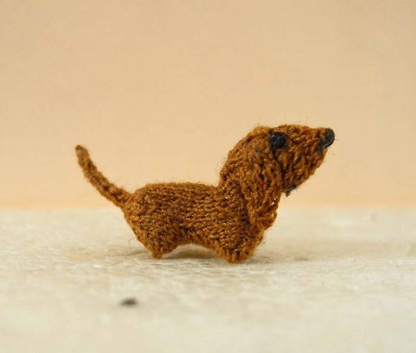 Kleine gebreide teckel - Small knitted dachshund
