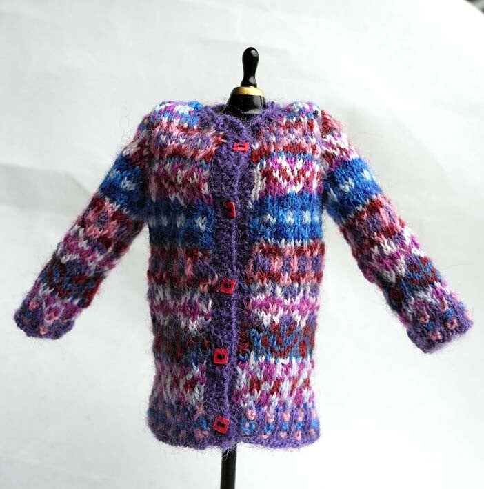 Dames vest Fair Isle blauw - Ladies cardigan Fair Isle blue