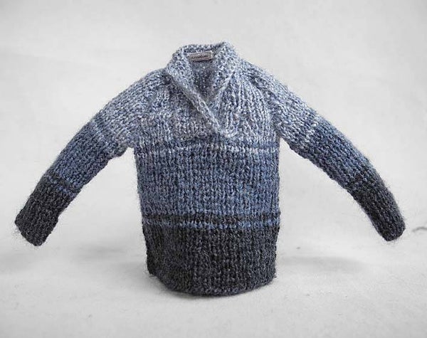 Herentrui in 3 tinten blauw - Men's jumper in 3 shades of blue