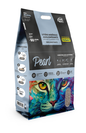 HOME N'PET LITIERE AGGLOMERANTE PEARL - 400% - 10L HP6078