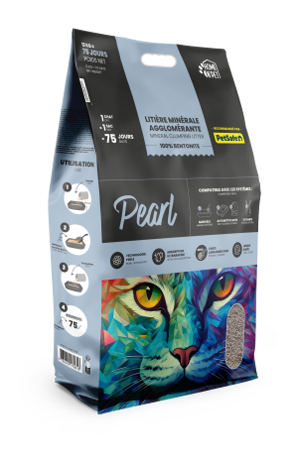 HOME N'PET LITIERE AGGLOMERANTE PEARL - 400% 15L HP6079