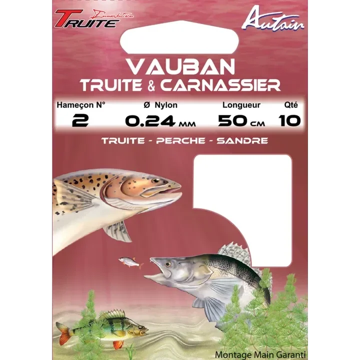 AUTAIN CARNET HAMECONS MONTES (x10) VAUBAN TRUITE & CARNASSIER